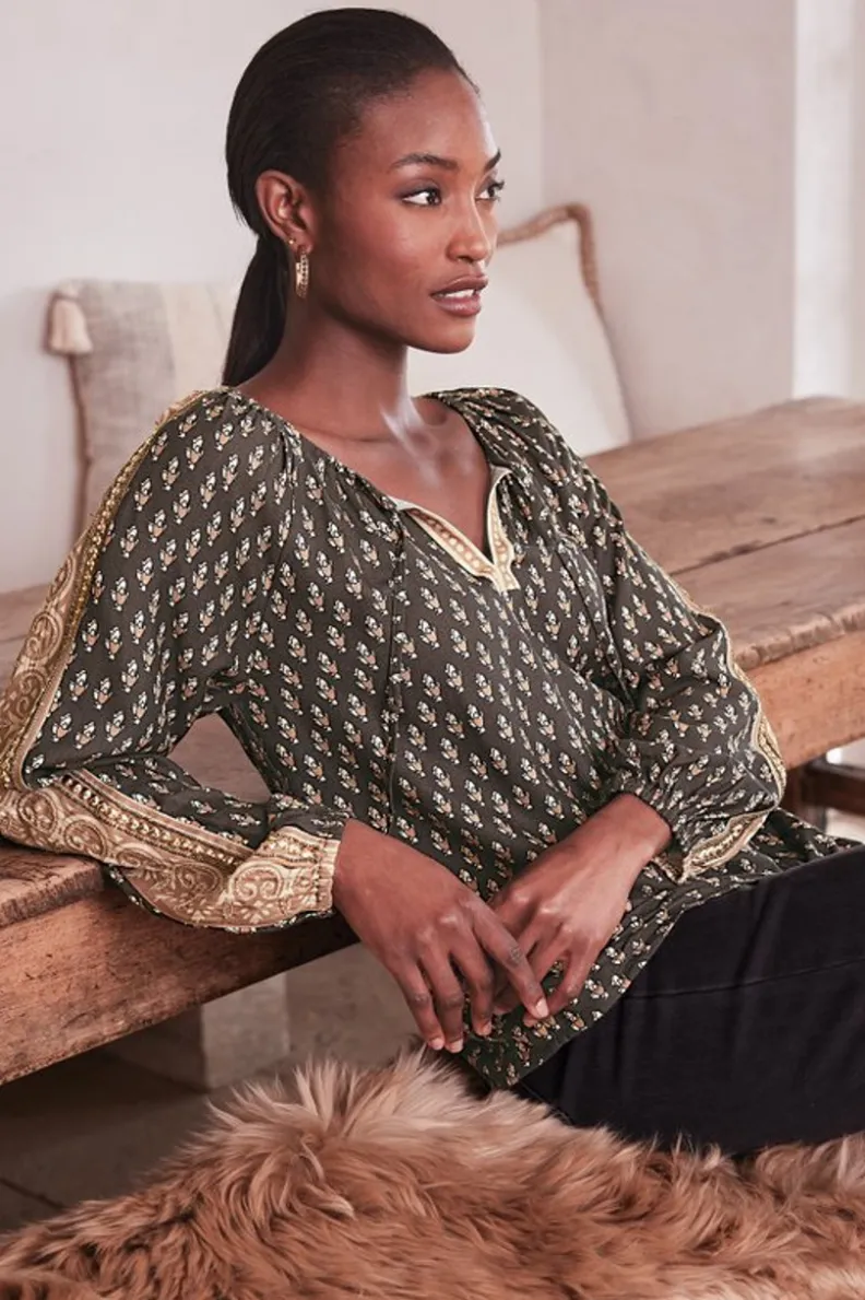 Clearance Soft Surroundings Jolene Blouse NeutralGeo