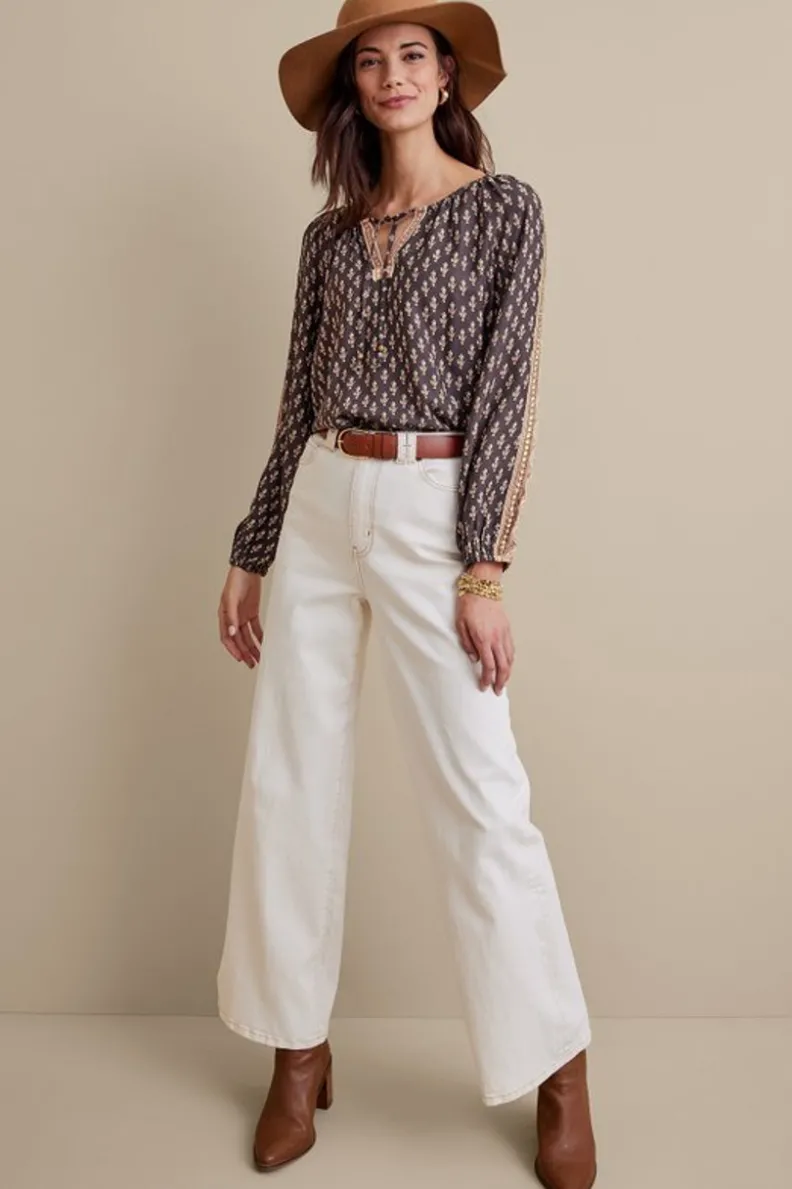 Clearance Soft Surroundings Jolene Blouse NeutralGeo