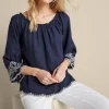 Sale Soft Surroundings Josey Top Navy