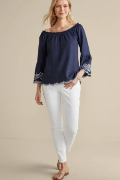 Sale Soft Surroundings Josey Top Navy