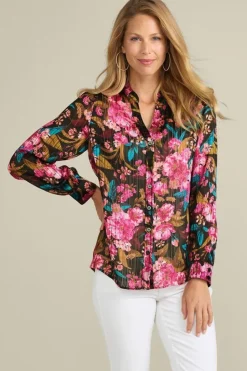 Hot Soft Surroundings Josie Shimmer Shirt SolsticeFloral