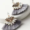 Best Soft Surroundings Joy Sparkle & Fringe Earrings Grey