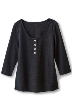 Fashion Soft Surroundings Jude Textured Top Black