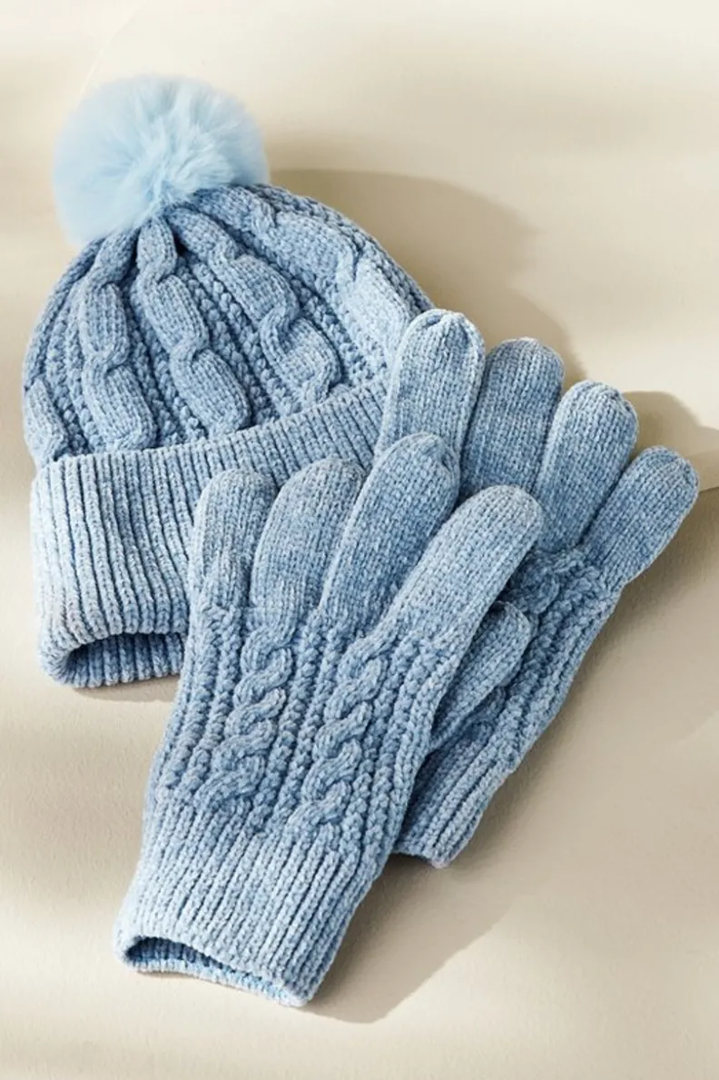 Sale Soft Surroundings Jules Chenille Hat & Gloves Set