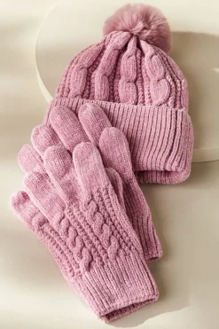 Sale Soft Surroundings Jules Chenille Hat & Gloves Set