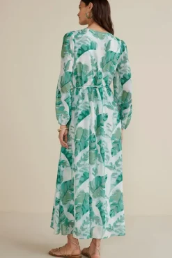 Hot Soft Surroundings Kaia Maxi Dress GreenTropicalPalm