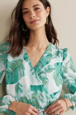 Hot Soft Surroundings Kaia Maxi Dress GreenTropicalPalm