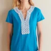 Best Soft Surroundings Kaitlyn Embellished Knit Tee SwedishBlue