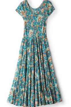 New Soft Surroundings Kara Dress FieryTealJacobean