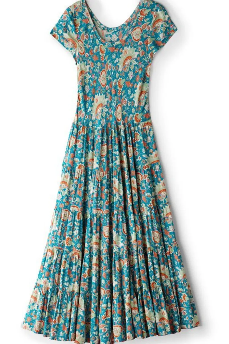 New Soft Surroundings Kara Dress FieryTealJacobean