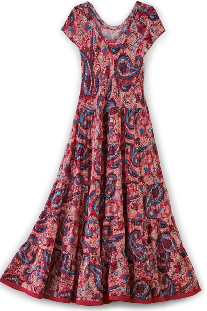 New Soft Surroundings Kara Dress FieryTealJacobean