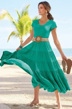 New Soft Surroundings Kara Dress FieryTealJacobean