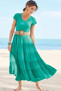 New Soft Surroundings Kara Dress FieryTealJacobean