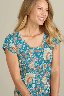 New Soft Surroundings Kara Dress FieryTealJacobean