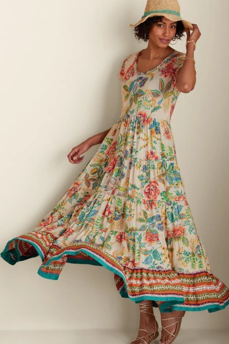 New Soft Surroundings Kara Dress FieryTealJacobean