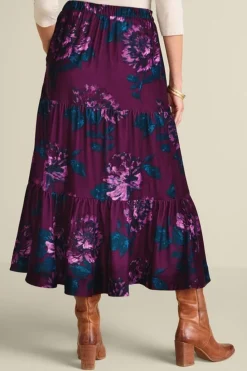 Online Soft Surroundings Kara Velvet Skirt BordeauxBloom