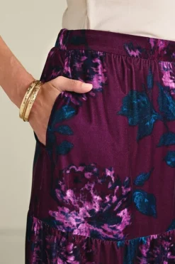 Online Soft Surroundings Kara Velvet Skirt BordeauxBloom