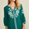 New Soft Surroundings Katie Gauze Tunic TealGreen