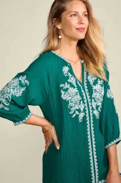 New Soft Surroundings Katie Gauze Tunic TealGreen