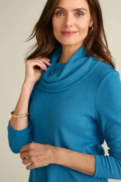 Online Soft Surroundings Kayla Rib Knit Cowl Neck Tunic