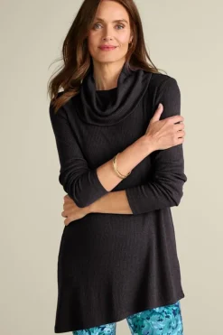 Online Soft Surroundings Kayla Rib Knit Cowl Neck Tunic