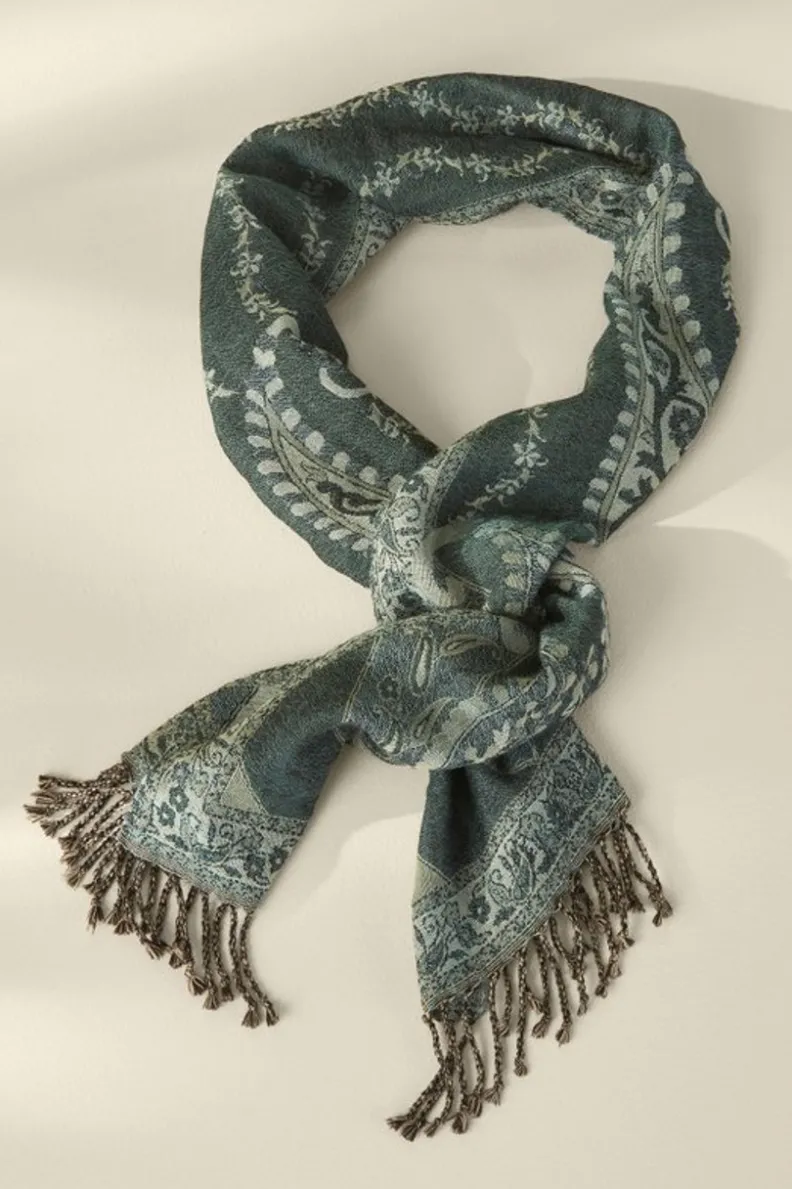 Sale Soft Surroundings Kelly Woven Scarf TealGreen