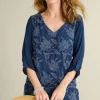 Outlet Soft Surroundings Kimbra Embroidered Tunic DenimBlue