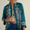 Sale Soft Surroundings Kiruna Embroidered Jacket Teal