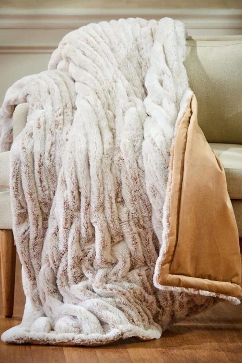 Clearance Soft Surroundings La Parisienne Faux Fur Throw