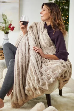 Clearance Soft Surroundings La Parisienne Faux Fur Throw