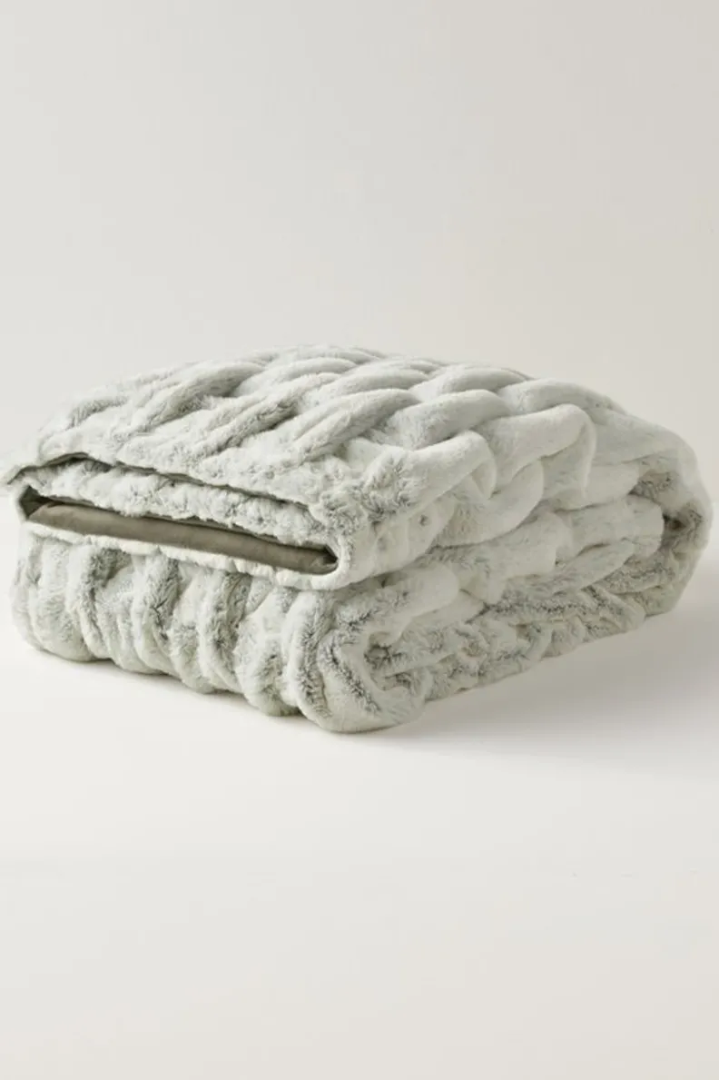 Clearance Soft Surroundings La Parisienne Faux Fur Throw