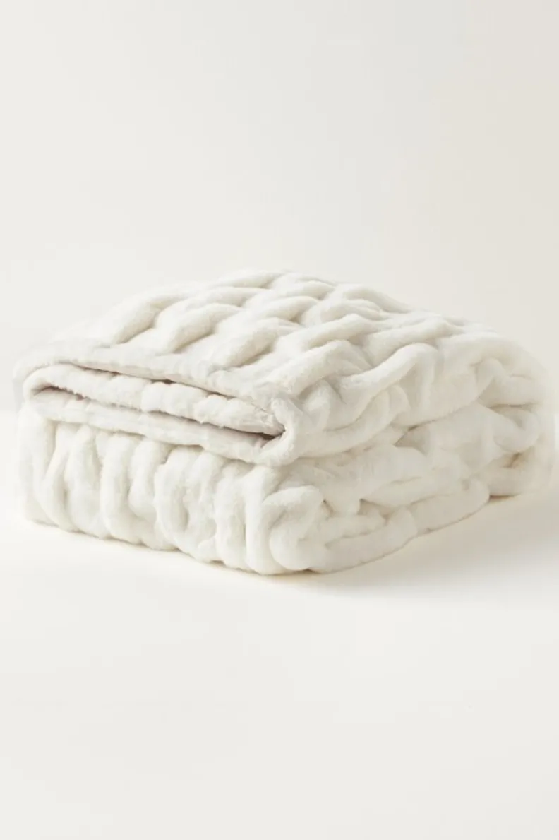 Clearance Soft Surroundings La Parisienne Faux Fur Throw