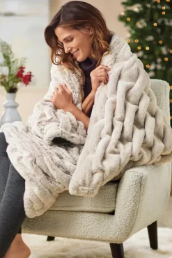 Clearance Soft Surroundings La Parisienne Faux Fur Throw