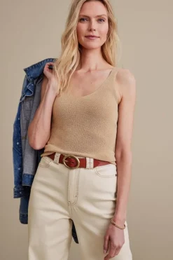 New Soft Surroundings Lara Sweater Tank Gold