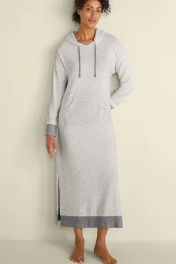 Hot Soft Surroundings Lazy Day Lounge Dress White/Grey