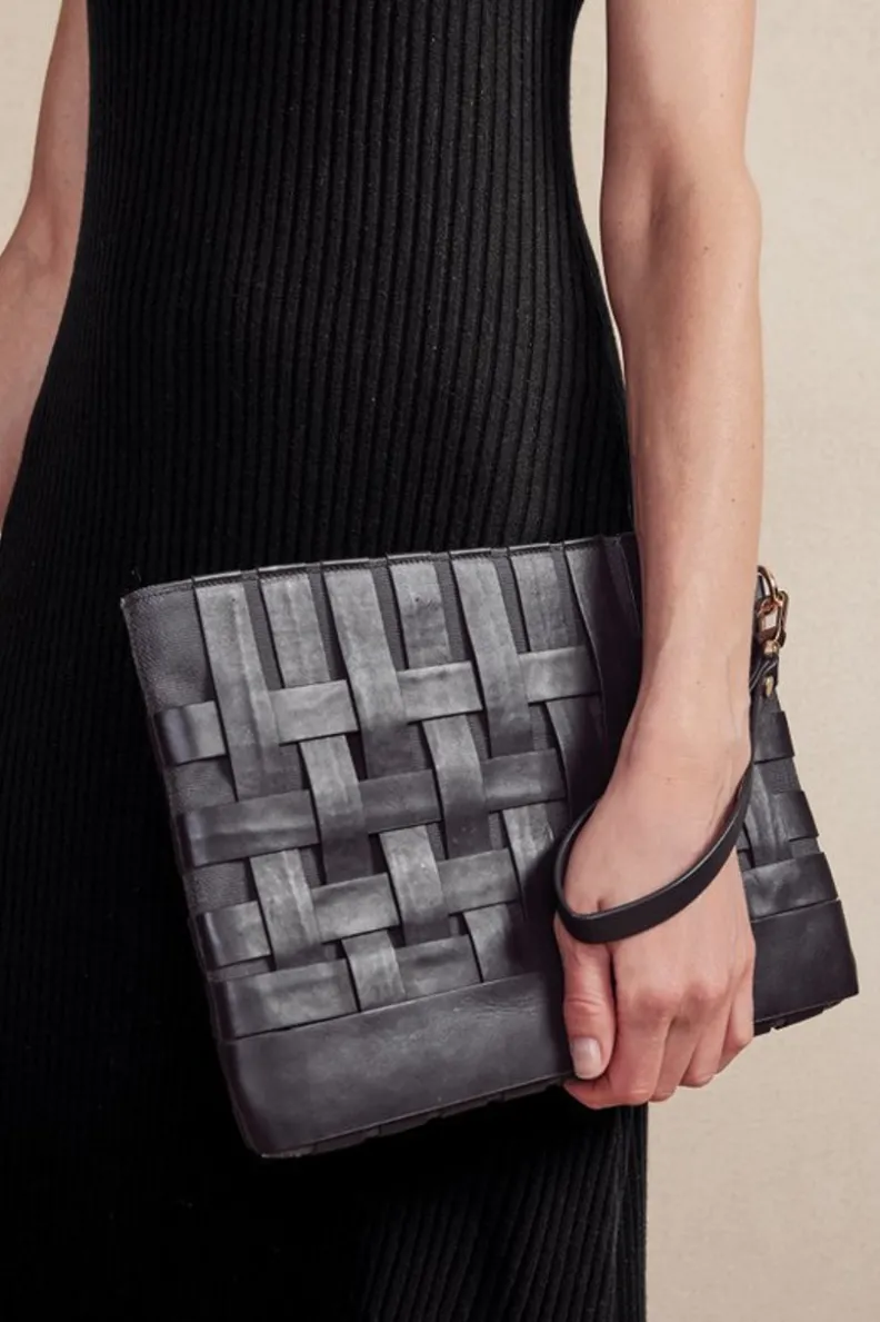 Best Soft Surroundings Leather Strap In Clutch Black