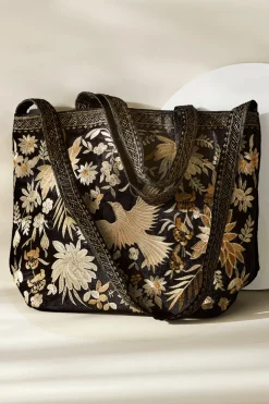 Outlet Soft Surroundings Lenora Embroidered Tote Black