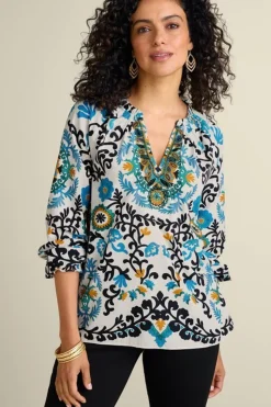 Fashion Soft Surroundings Leona Long Sleeve Top TibetanScarf