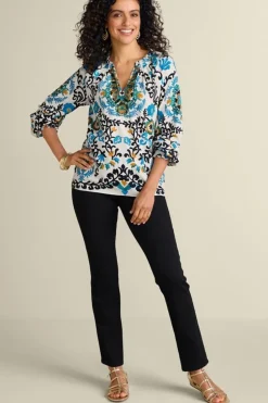 Fashion Soft Surroundings Leona Long Sleeve Top TibetanScarf