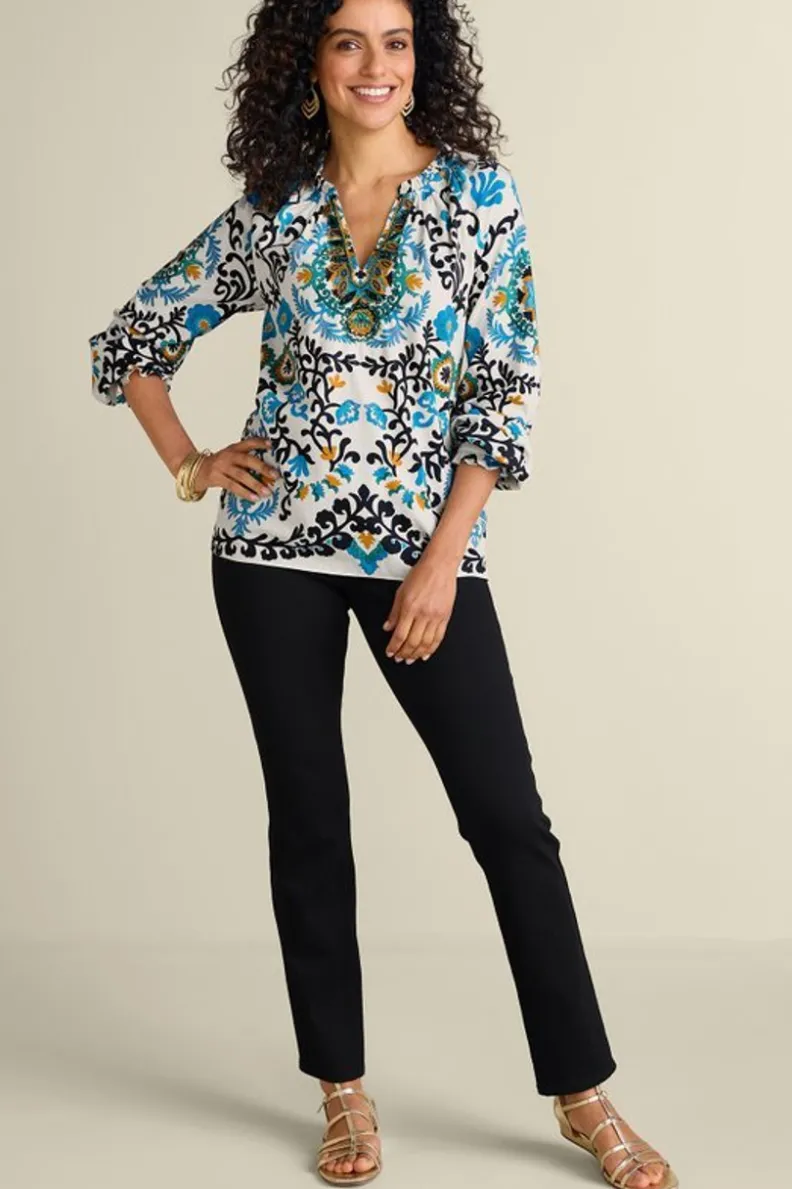 Fashion Soft Surroundings Leona Long Sleeve Top TibetanScarf