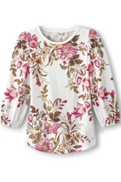 Discount Soft Surroundings Lesley Printed Top PainterlyPeonyFlowers