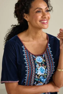 Clearance Soft Surroundings Lilian Velvet Top MedievalBlue