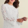 Fashion Soft Surroundings Lilith Lace Top White