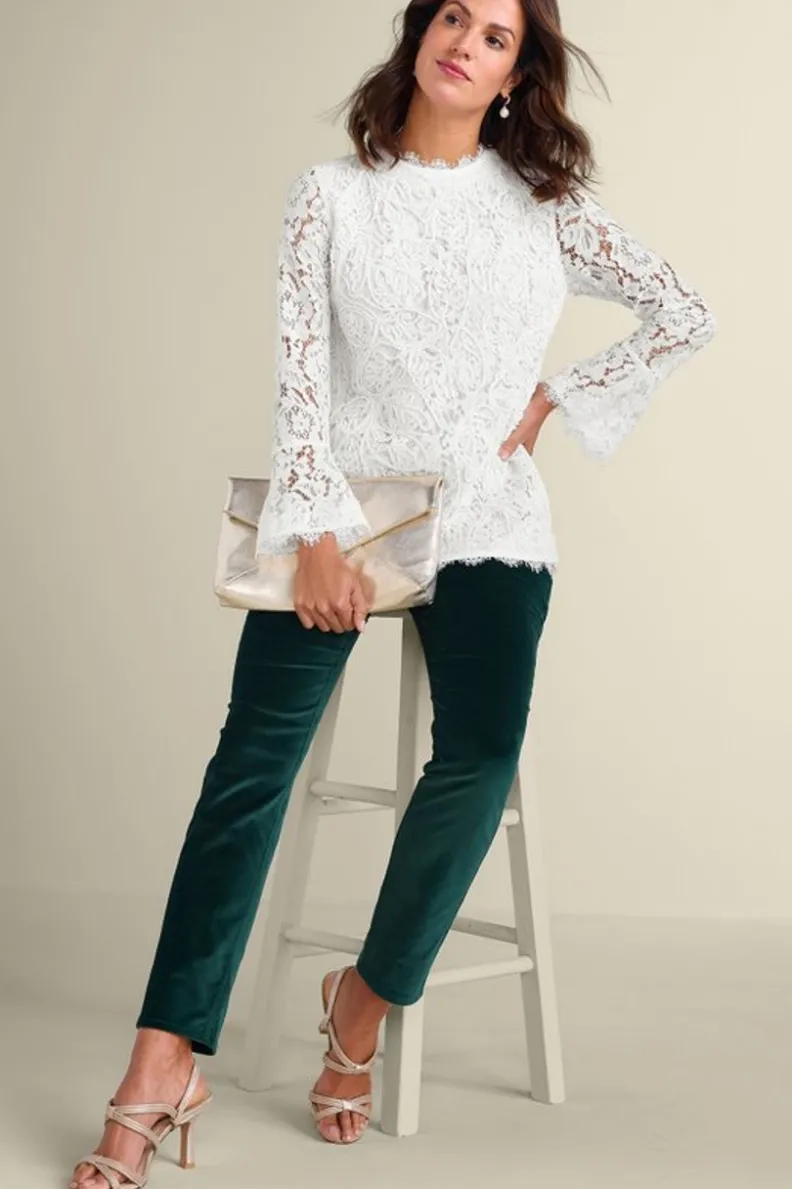 Fashion Soft Surroundings Lilith Lace Top White