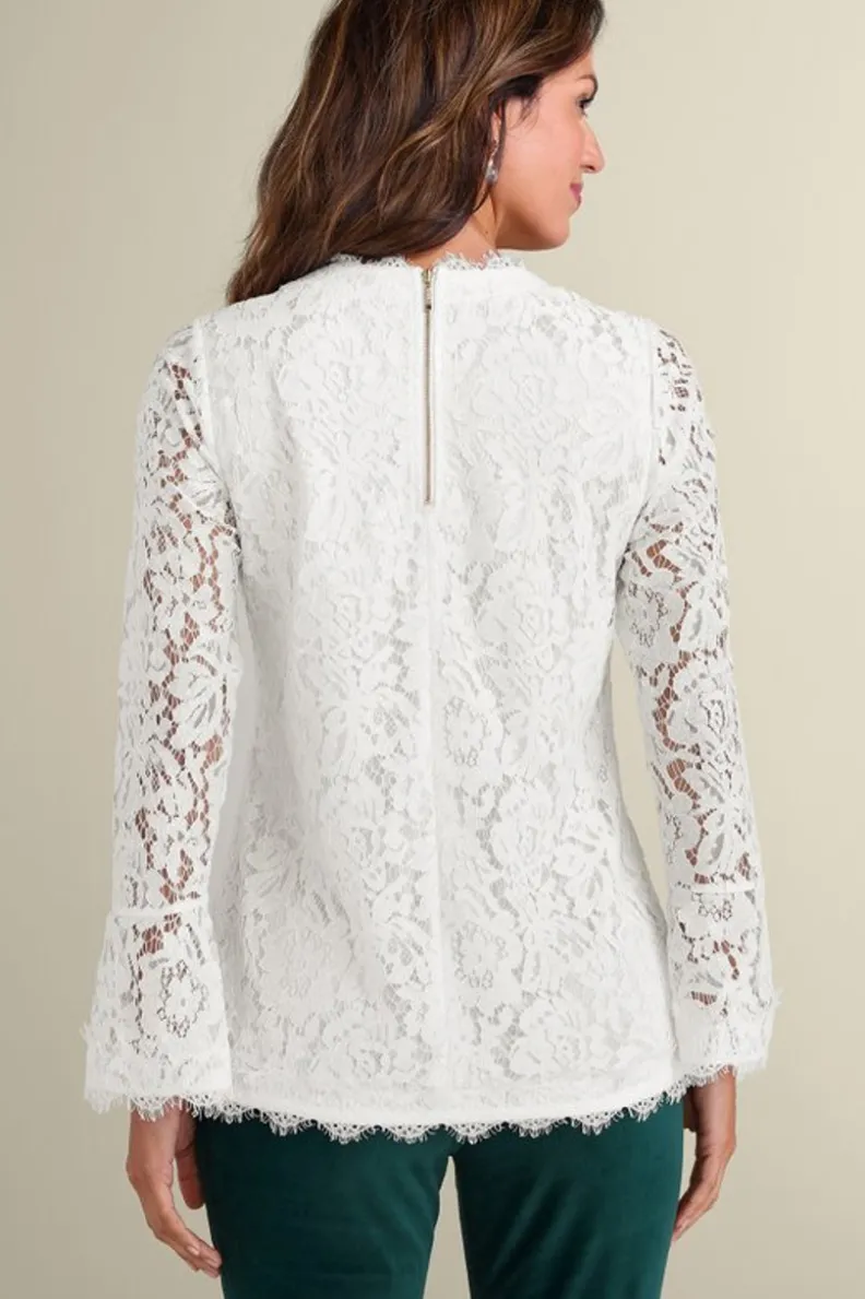 Fashion Soft Surroundings Lilith Lace Top White