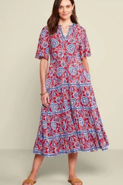 Sale Soft Surroundings Lilith Midi Dress CyntheraFloral/Border