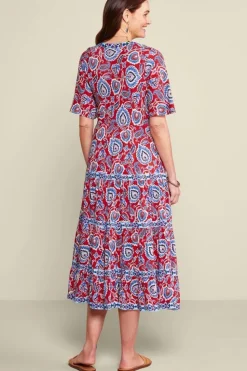 Sale Soft Surroundings Lilith Midi Dress CyntheraFloral/Border