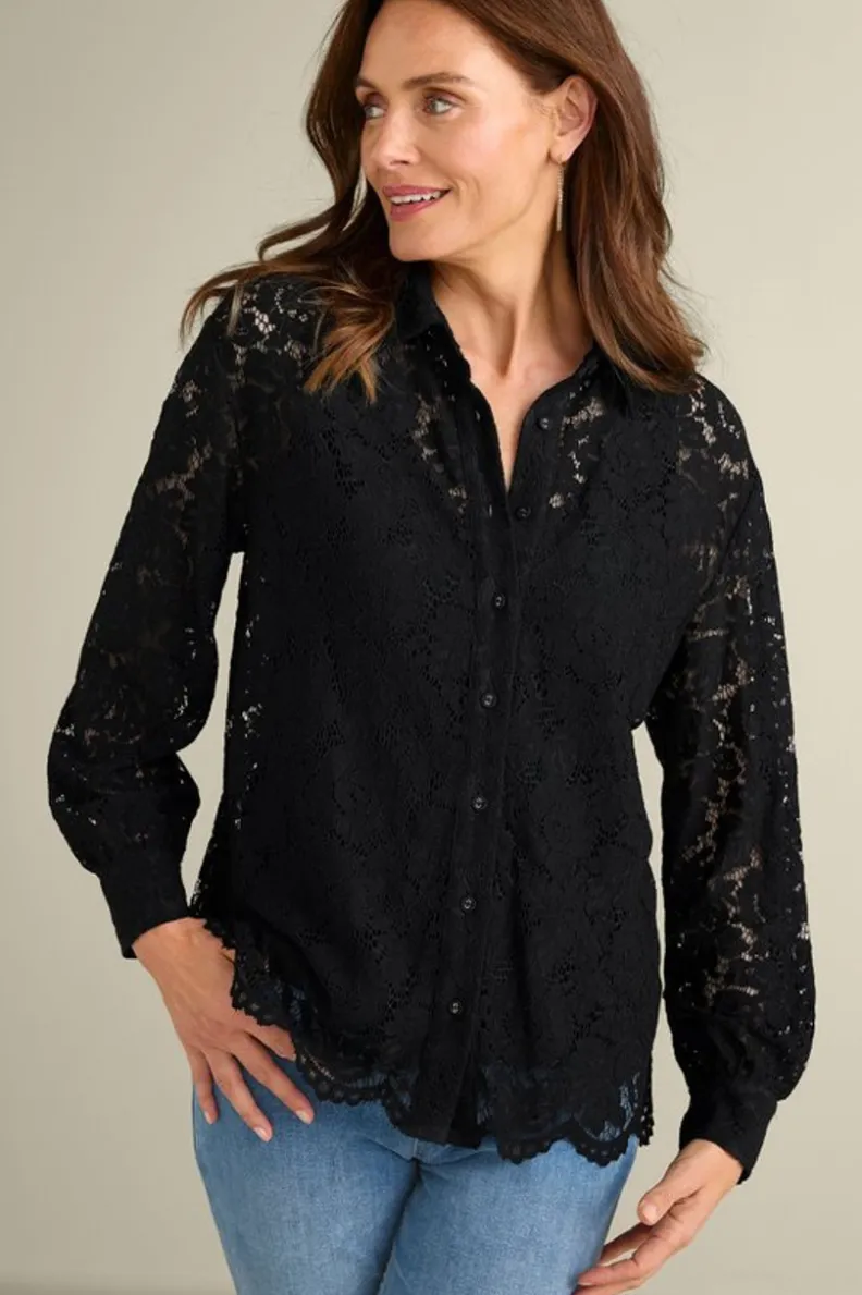 Discount Soft Surroundings Lisa Lace Button Front