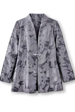 New Soft Surroundings Lismore Jacquard Jacket GrayTapestry