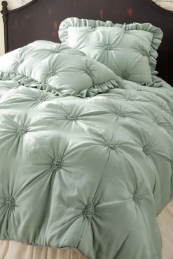 Hot Soft Surroundings Lombardi Smocked Bed Sham I SeaMoss
